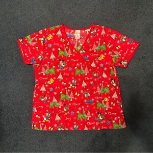 Disney Christmas Scrub Top